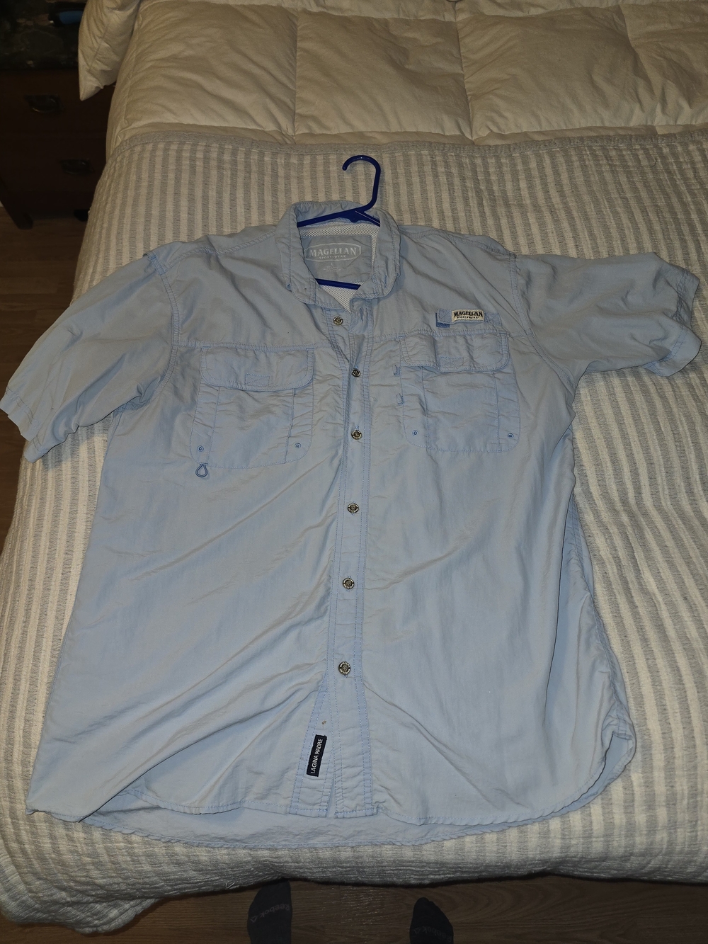 Magellan Outdoors Men's Short-Sleeve Fishing Shirt - Powder Blue